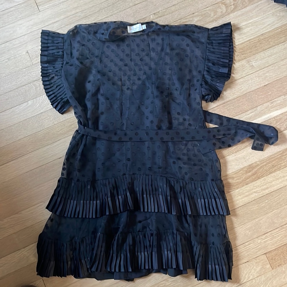 Zimmerman sheer polka dot dress with belt and silk camisole slip dress